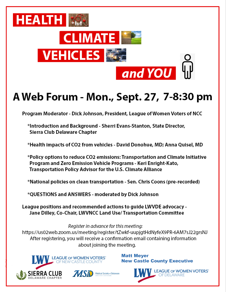 Health Climate Vehicles and You - event flyer