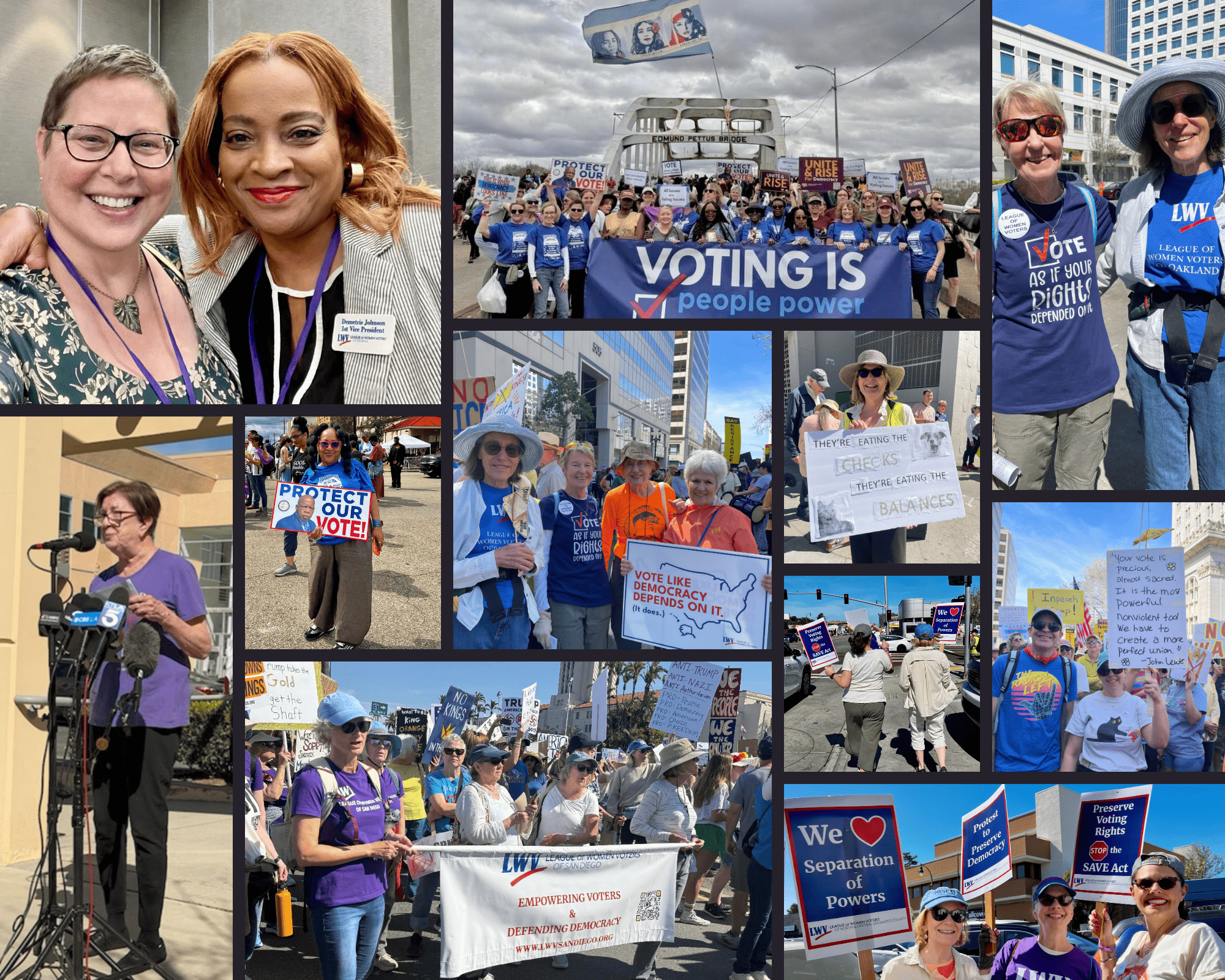 Photo collage of March League events