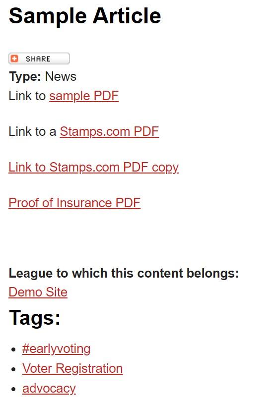 Example of Article with Tags