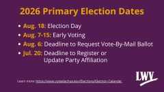 Important dates for the 2026 primary election Important dates for the 2026 primary election