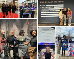 Collage of 7 photos from LWV trip to Selma