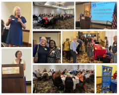 Photo collage of 8 photos from the LWVAC Fall Luncheon 2023