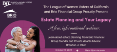Estate Planning and Your Legacy, Free Webinar October 20, 2023 at 11am on Zoom