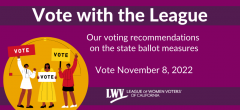 Vote with the League | Our recommendations on the state ballot measures | Vote November 8, 2022