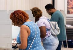 3 Voters each at their own poll, polling place