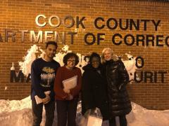 LWV Chicago members register voters at Cook County Jail