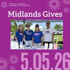 graphic with Midlands Gives Day date, 5.5.2026 and photo of LWV members