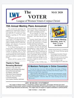 May Voter Cover Cover photo of May Voter newsletter