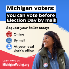 You can vote before Election Day by mail