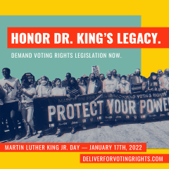 Honor Dr. King's Legacy - demand voting rights legislation now.