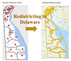 Redistricting in Delaware (state senate districts, 2011 vs 2022)