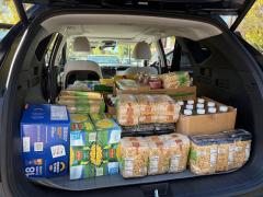 Food donations in trunk Food donations in trunk
