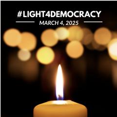 Light for Our Democracy candle