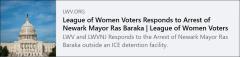LWVUS Responds to arrest of Newark Mayor
