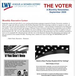 Read our newest edition of the VOTER! Screenshot of the top half of the newsletter
