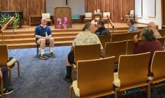 LWVHC talk by Brad Clark on voter information at Interfaith Community Association