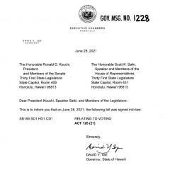Hawaii Automatic Voter Registration Act 2021