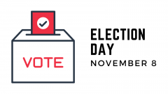 Ballot Box with Election Day Nov 8
