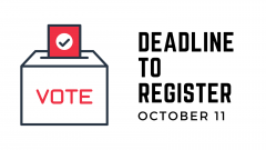 Ballot Box with Deadline to Register Oct 11