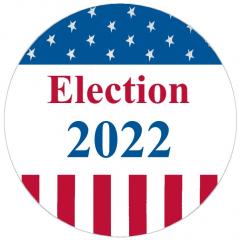 Election 2022 on stars and stripes background