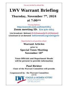 Warrant Briefing flyer November 2024