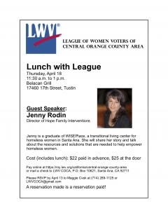 Lunch with League - Jenny Rodin