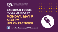 District 97 Candidate forum graphic May 7 6:30 Live on Facebook