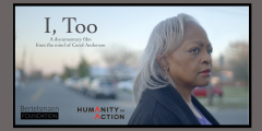 event graphic for "I, Too" documentary screening on February 11