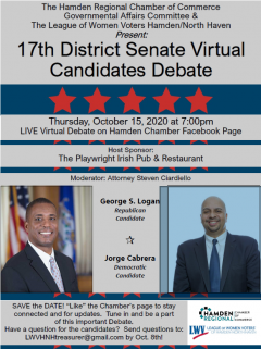 17the Senate District Candidate Virtual Event October 15 2020 flyer