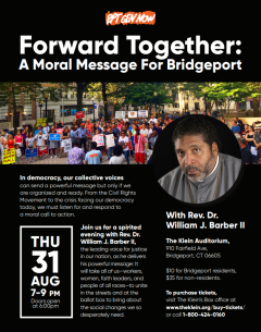 Bridgeport GenNow Forward Together with Rev. Dr. William Barber II Event Flyer 