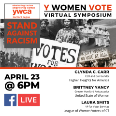 ywca April 23 Stand Against Racism Virtual Event Flyer 