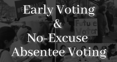 Early Voting and No Excuse Absentee Voting Banner
