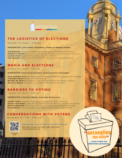 Flyer for election process series at the CT old state house 