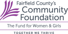 Fairfield County's fund for women and girls logo in purple and gray