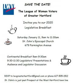 League of Women Voters of Greater Hartford Area Legislative Breakfast Image