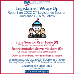 Flyer for Greenwich CT legislative wrap-up