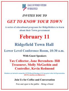 Ridgefield League of Women Voters Get to Know Your Town Event Image