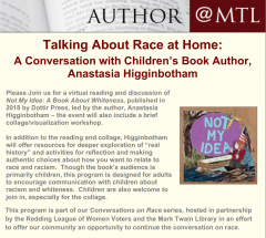 LWV Redding and Mark Twain Library Event Flyer: Talking About Race at Home