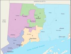 Map of Connecticut Image for Norwalk League of Women Voters Redistricting and Gerrymandering Event 