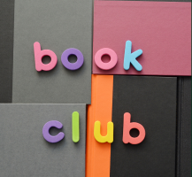 book club (words shown on colorful background)