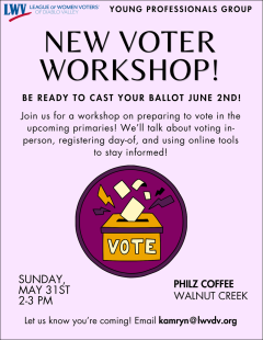 New Voter Workshop: Countdown to the Primary!