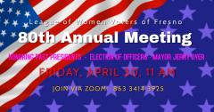 LWVF annual meeting, April 30, 2021, 11 am