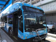 Fresno FAX Q bus travels through downtown Fresno.