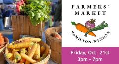 basket of veggies, community house logo, farmers market date and time, October 21 3 to 7 pm