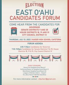East Oahu Candidates Forum - July 21, 2022