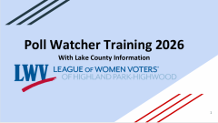 Poll Watching Training for Nov 3 General election