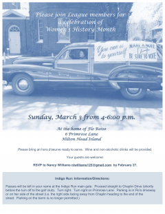 Celebrate Women's History Month with the League on March 3, 4-6 p.m. 