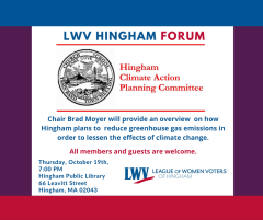 LWV Hingham Climate Action Plan Forum