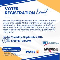 Marshall Public Library Pocatello League of Women Voters