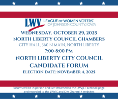 North Liberty Council, Candidate Forum